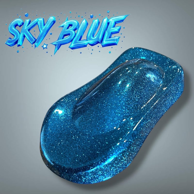 LiME LiNE Sprayable Metal Flake Paint Additive: Solvent Resistant Glitter for Automotive Custom Painting (Sky Blue) - Image 2